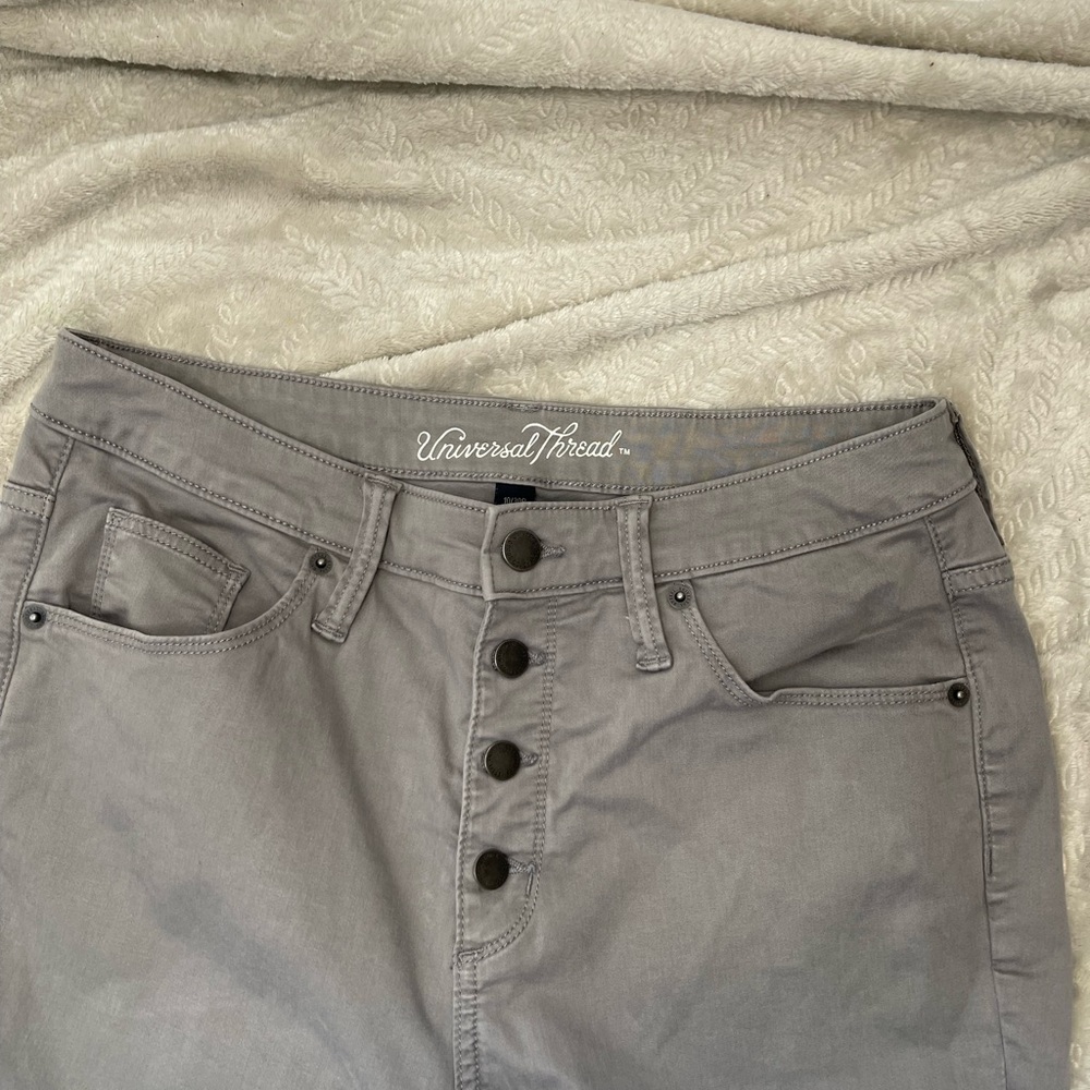 Universal Thread Women’s Light Gray Button-Fly Bu… - image 5
